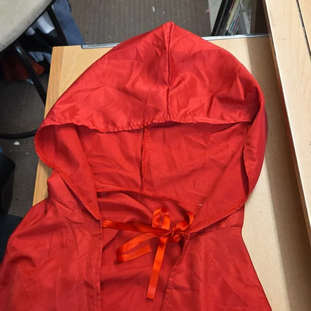 Halloween Ladies Little Red Riding Hood Costume Size Small Dress And Hooded Cape